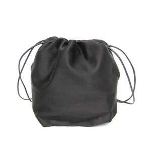 Jil Sander Drawstring Bag Women's Leather,Satin Shoulder Bag Black
